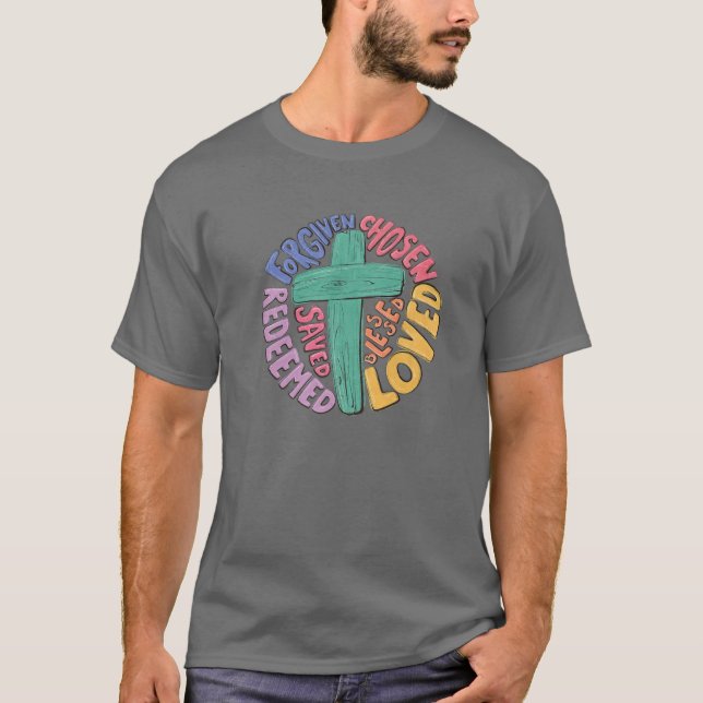 Camiseta Perdoado, Amado, Amado, Redenhado Jesus Christian  (Frente)