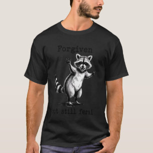 Camiseta Perdoado Mas Ainda Feral Fé Cristã Engraçado Rac