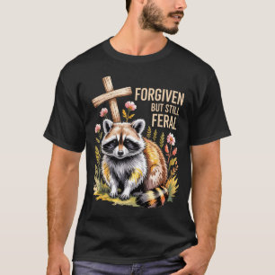 Camiseta Perdoado Mas Ainda Guaxinim Feral Cota Cristã