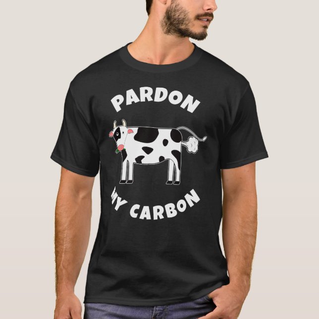 Camiseta Perdoe Meu Carbono Vaca Engraçada Peidando (Frente)