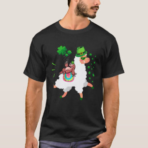 Camiseta Perezinho Preguiça Montando Llama Dia de São Patrí