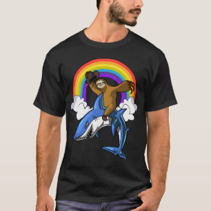Camiseta Perezoso Caubói Montando Tubarão