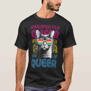 Camiseta Perfeitamente Queer Gato Com Óculos De Sol Pansexu