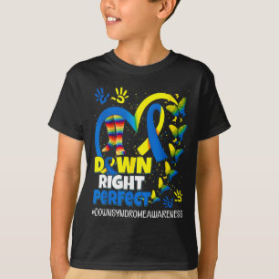 Camiseta Perfeito para baixo síndrome de down conscientizaç