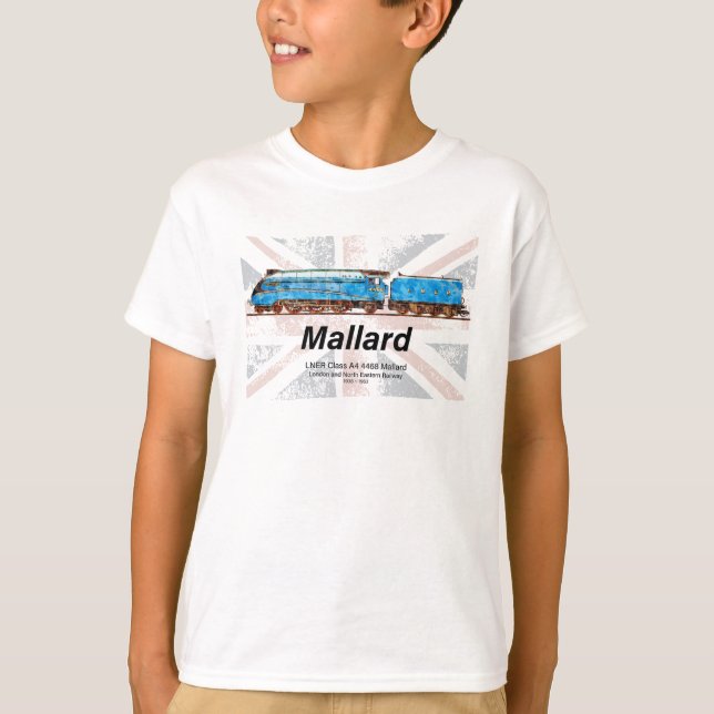 Camiseta Perfil da locomotiva LNER Classe A4 Mallard com ba (Frente)