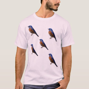 Camiseta Perfil de Azulinho Azul e Laranja Colorido