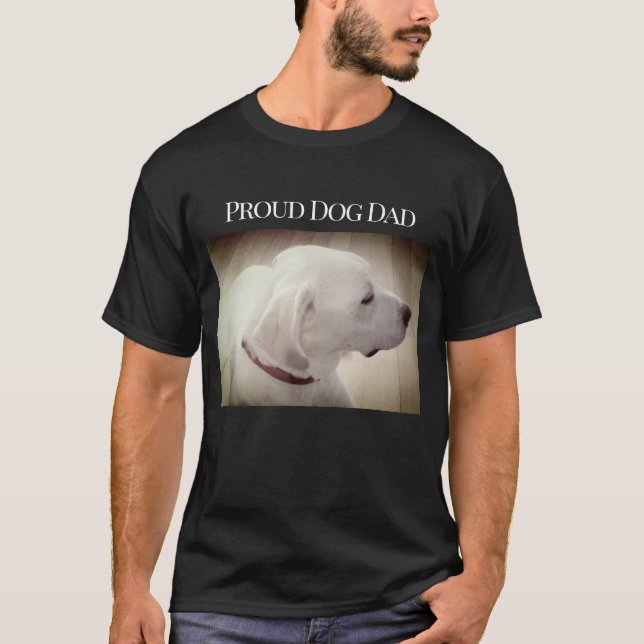 Camiseta Perfil de Cachorro Pai Branco Gelado Labrador Mix  (Frente)