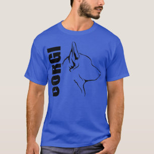 Camiseta Perfil de Perfil de Galês-Corgi Cachorro-Raça319