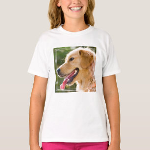Camiseta Perfil De Retriever Do Ouro Com A Saída Da Língu