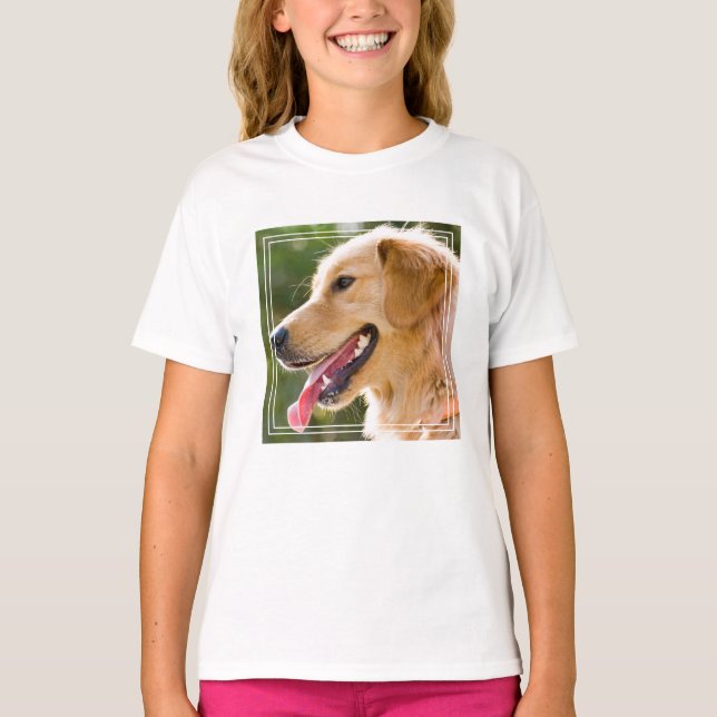 Camiseta Perfil De Retriever Do Ouro Com A Saída Da Língua (Frente)