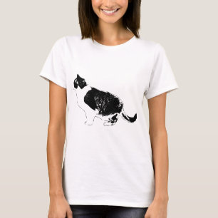 Camiseta Perfil de Tinta, Gato Calmo