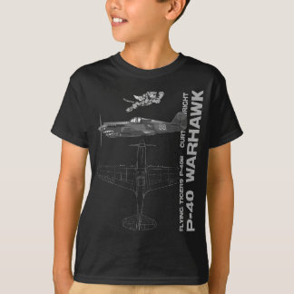 Camiseta Perfil do avião de combate WWII WWII P-40 Warhawk