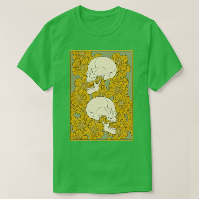 Camiseta Perfil do crânio (Frente do Design)