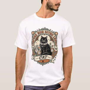 Camiseta Perfume Preto Gótico Luxo Perfume de Gato Gótico