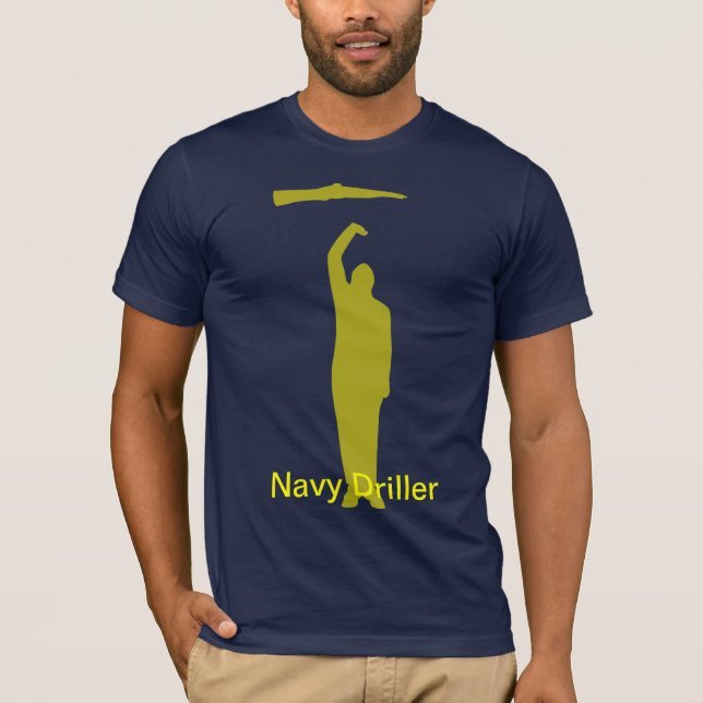 Camiseta Perfurador T do marinho (Frente)