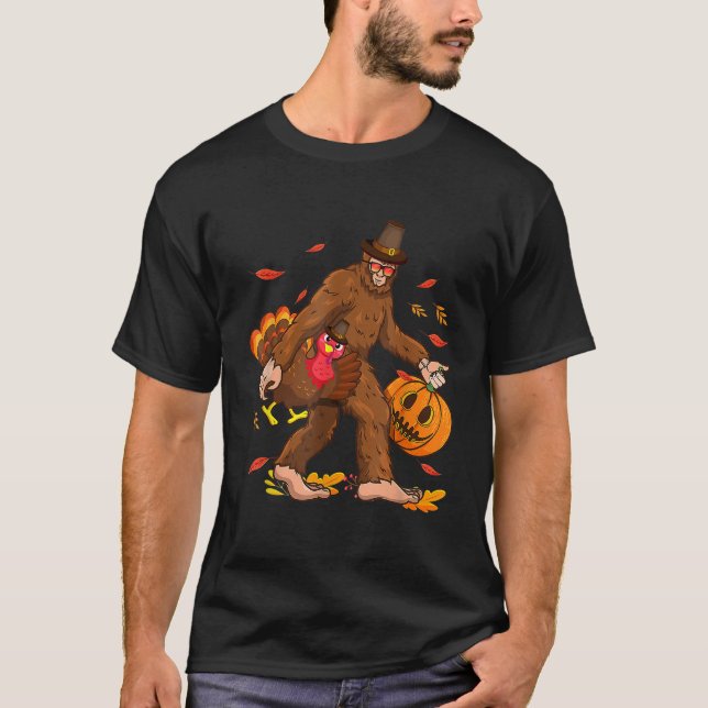 Camiseta Pergrim Bigfoot Turquia Retro Thankplaying Sasquat (Frente)