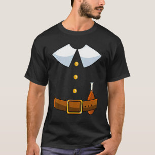 Camiseta Pergrim Costume Collar Ação de Graças Dia da Turqu