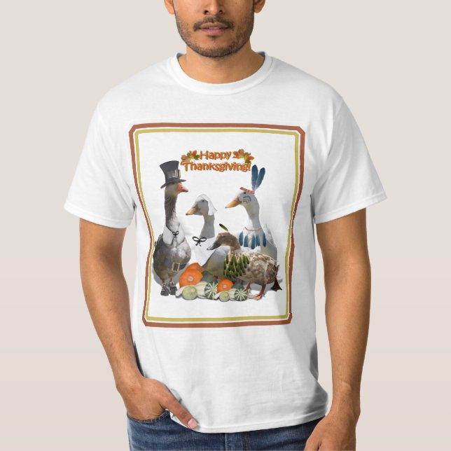 Camiseta Pergrim Goose and Ducks - Ação de Graças (Frente)