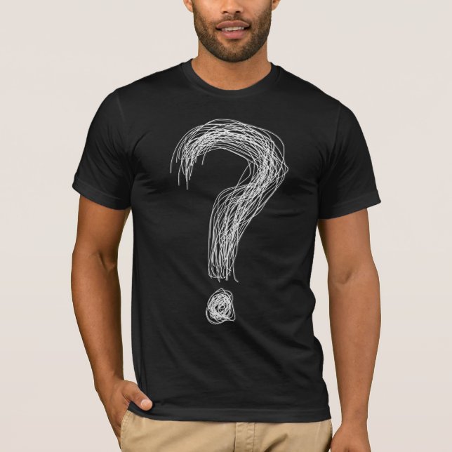 Camiseta Pergunta Confusa Rabisco Marca de Interrogação Cao (Frente)