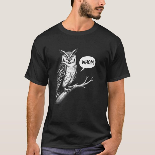 Camiseta Pergunta Coruja Engraçada De Quem (Frente)