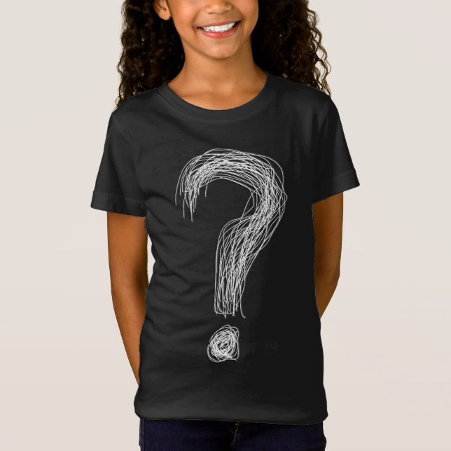Camiseta Pergunta de Rabisco Confuso Marca de Interrogação  (Frente)