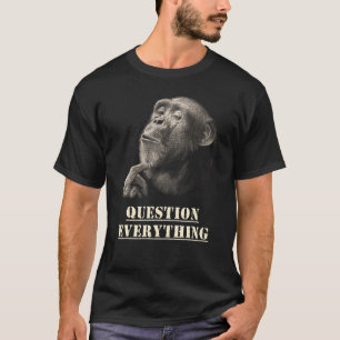 Camiseta Pergunta Tudo: Wise Chimpanzee Trabalho de arte pa