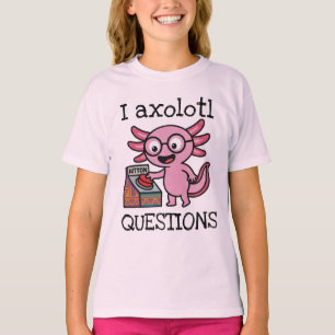 Camiseta Perguntas bonitas eu Axolote azteca Oh Não botão v