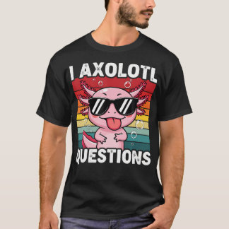 Camiseta Perguntas de Axolotl Fofas Kawaii