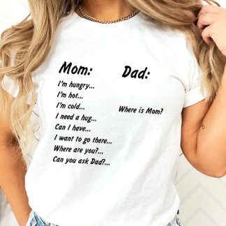 Camiseta Perguntas para camiseta-mãe e pai