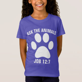 Camiseta PERGUNTE AOS ANIMAIS ÀS CRIANÇAS Cristãs T-Shirts