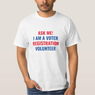 Camiseta Pergunte-me que sou um voluntário de registro de e