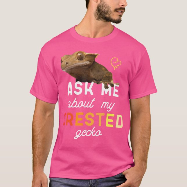 Camiseta Pergunte-Me Sobre A Minha Gecko Deitada (Frente)