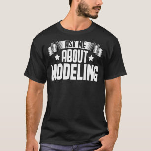 Camiseta Pergunte-me sobre a modelagem do modelo de moda