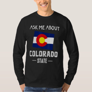 Camiseta Pergunte-Me Sobre Colorado Denver Map Flag Co Souv