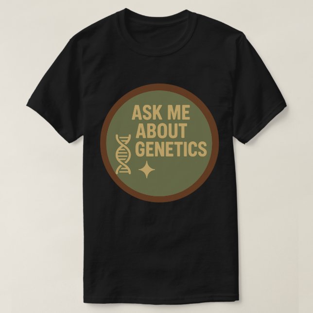 Camiseta Pergunte-me sobre Genética (Frente do Design)