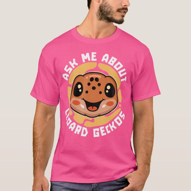 Camiseta Pergunte-Me Sobre Leopard Gecko Para Gecko Lover (Frente)