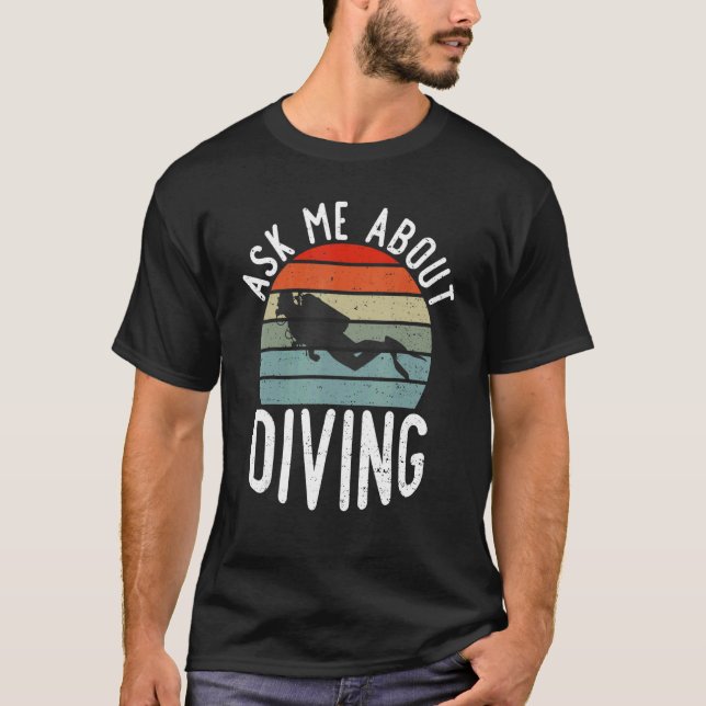 Camiseta Pergunte-me sobre mergulho (Frente)