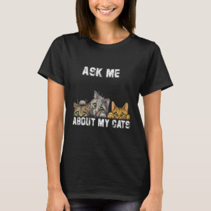 Camiseta Pergunte-me sobre meus gatos