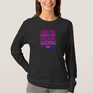 Camiseta Pergunte-Me Sobre Minha Agenda Bissexual Coração B
