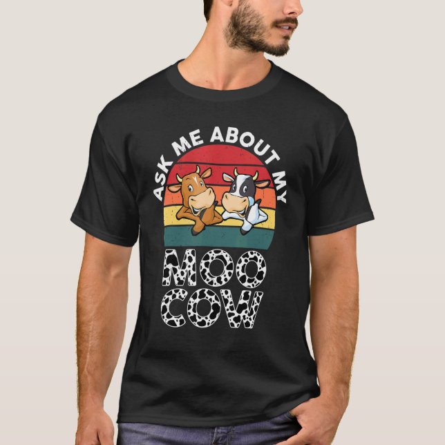 Camiseta Pergunte-Me Sobre Minha Vaca Moo Toddlers Meninos  (Frente)