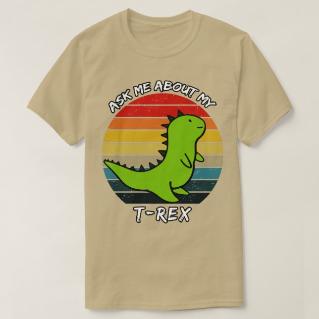 Camiseta Pergunte-Me Sobre O Meu Dispositivo De Retro Trex (Frente do Design)