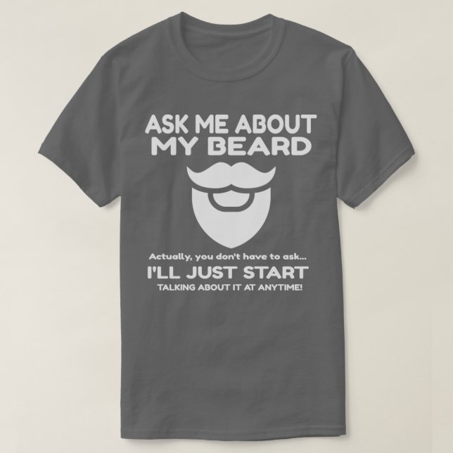 Camiseta Pergunte-Me Sobre O Meu Hipster De Cabelo Facial D (Frente do Design)