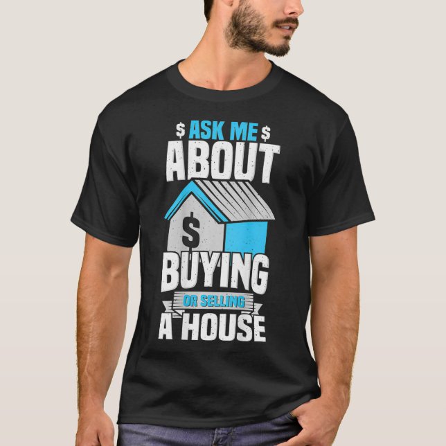 Camiseta Pergunte-me sobre o Real Estate Agent Realtor Wif (Frente)