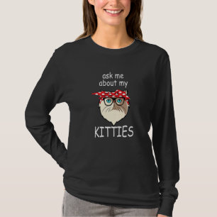 Camiseta Pergunte-Me Sobre Os Meus Gatinhos, Mamãe Gato Per