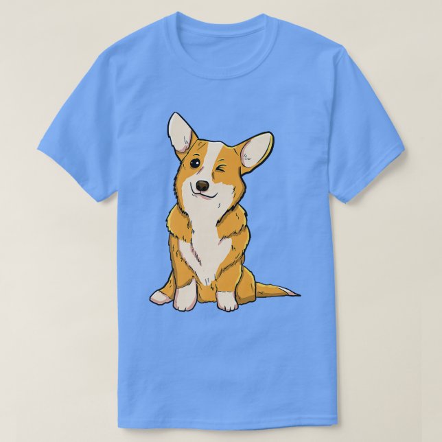 Camiseta Pergunte-Me Sobre Pet Sentando Corgi Engraçado Mul (Frente do Design)
