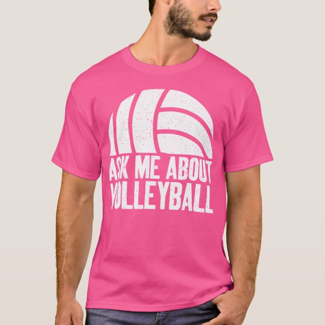 Camiseta Pergunte-me sobre vôlei (Frente)