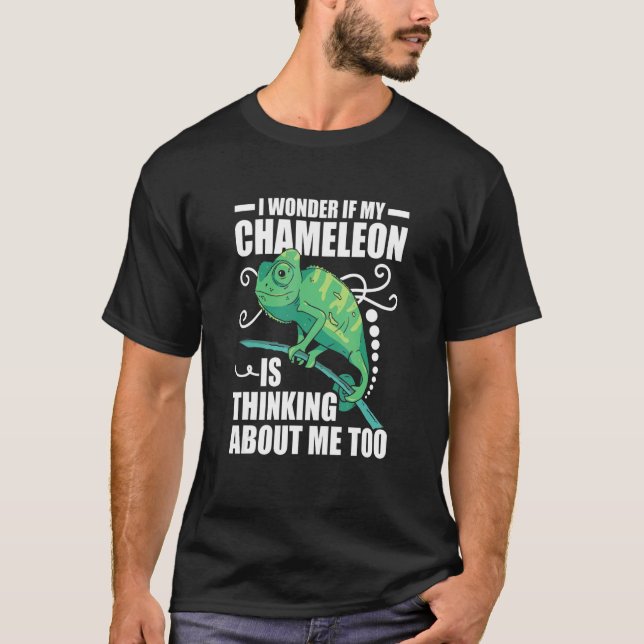 Camiseta Pergunto-Me Se O Meu Camaleão Também Está A Pensar (Frente)