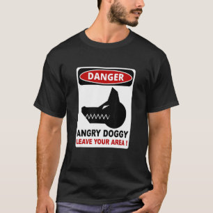 Camiseta Perigo, Cachorro Irritado, deixe sua área Roupa