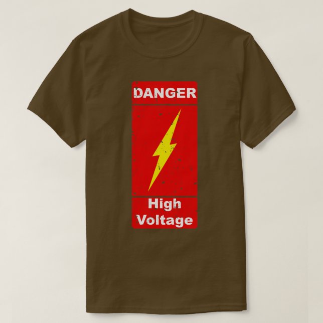 Camiseta Perigo de alta voltagem Perigoso (Frente do Design)