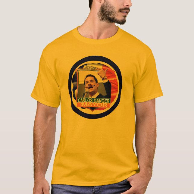Camiseta Perigo de Carlos (Anthony Weiner) para o Mayor (Frente)